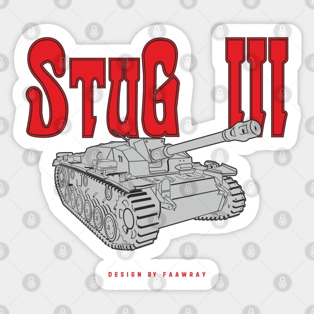 Stug III German tank destroyer Sticker by FAawRay